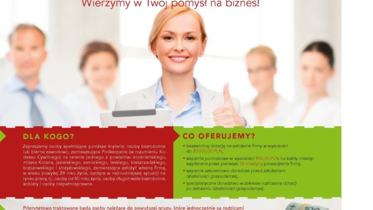 Projekt „WSPARCIE W STARCIE” – dotacje na rozpoczęcie działalności gospodarczej