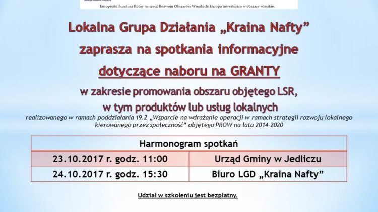 Granty w zakresie promowania obszaru LSR, w tym produktów lub usług lokalnych