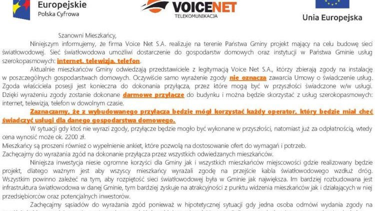 Budowa sieci światłowodowej na terenie Gminy Iwonicz-Zdrój