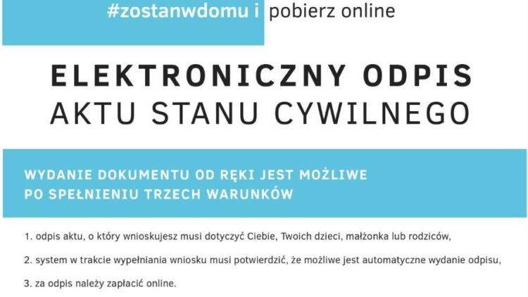 Elektroniczny odpis aktu stanu cywilnego – zostań w domu i pobierz online