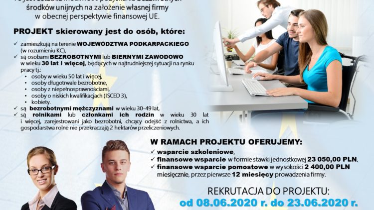 ROZPOCZĘCIE REKRUTACJI DO PROJEKTU „Siła Przedsiębiorczości” 7.3