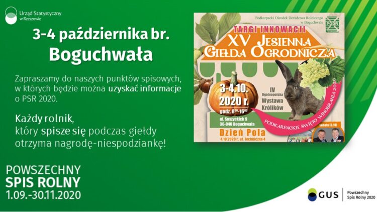 PSR 2020 – punkt spisowy podczas Jesiennej Giełdy Ogrodniczej w Boguchwale