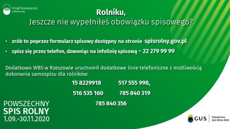 Rolniku, jeśli jeszcze się nie spisałeś pamiętaj, że masz czas do 30 listopada!