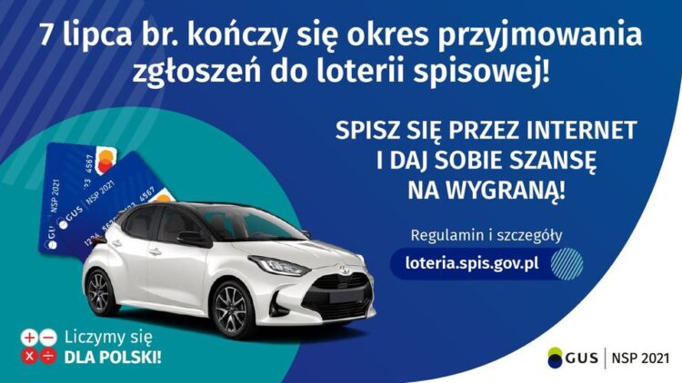 7 lipca 2021 r. kończy się okres przyjmowania zgłoszeń do loterii!