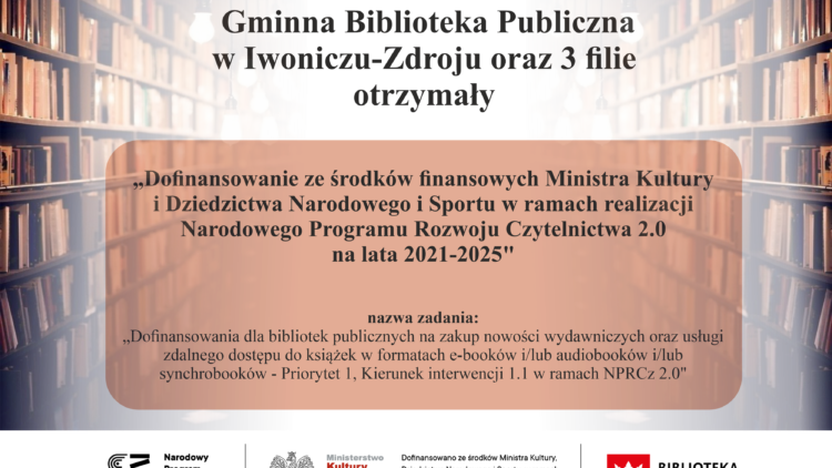 DOFINANSOWANIE DLA BIBLIOTEK