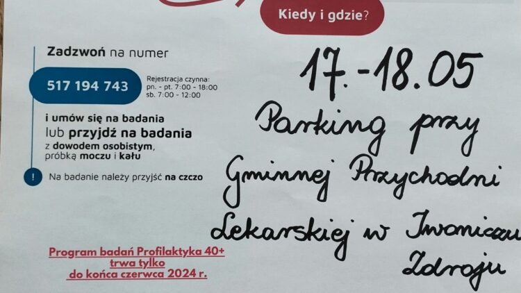 Wykonaj bezpłatne badania w ramach programu „Profilaktyka 40Plus”
