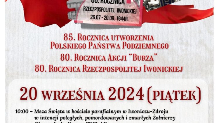 Zapraszamy na uroczyste zakończenie Roku Obchodów Utworzenia Rzeczpospolitej Iwonickiej w 80. rocznicę wydarzeń