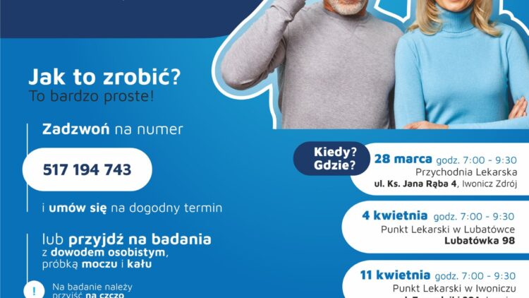 Dbaj o zdrowie – skorzystaj z bezpłatnych badań