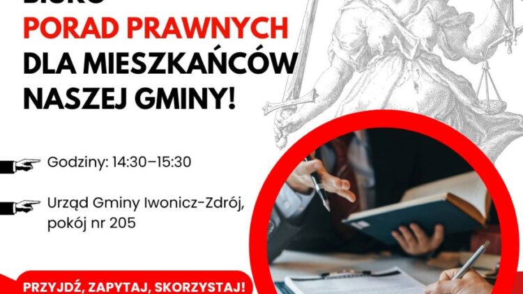 UWAGA! WYJĄTKOWO W TYM TYGODNIU PORADY PRAWNE W ŚRODĘ