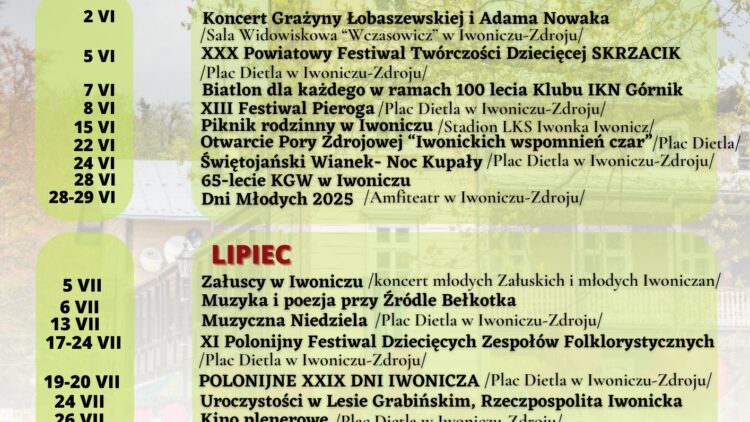 Iwonickie Lato 2025 – przypominamy, co na Was czeka!