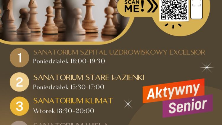 Zapraszamy seniorów +55 na zajęcia szachowe w Gminie Iwonicz-Zdrój