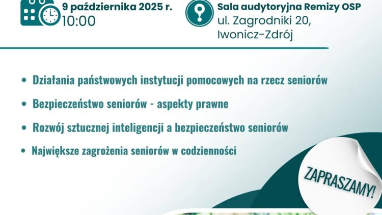 ZAPRASZAMY NA KONFERENCJĘ! Bezpieczni Seniorzy na Podkarpaciu