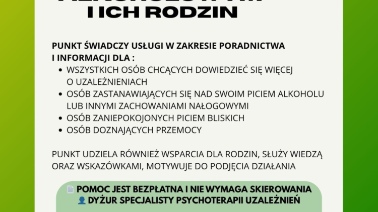 Zmiana godzin funkcjonowania Punktu Informacyjno-Konsultacyjnego w Iwoniczu-Zdroju