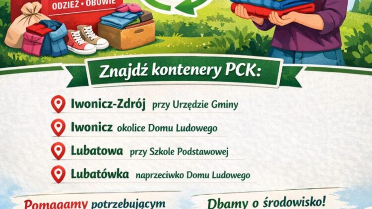 Dziękujemy wszystkim Mieszkańcom za korzystanie z kontenerów PCK i przekazywanie odzieży, która może otrzymać „drugie życie”